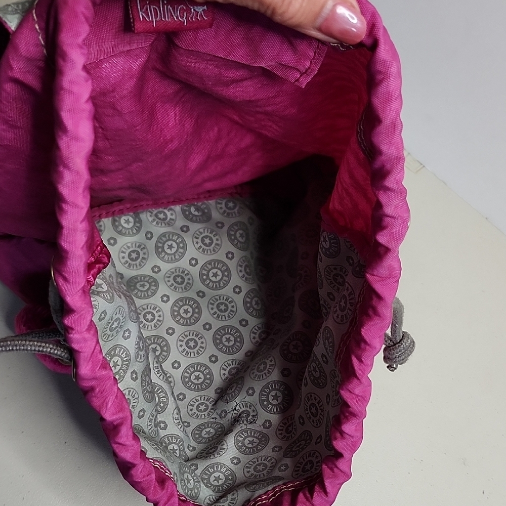 Kipling Y2K Drawstring Backpack Monkey Keychain - image 8